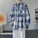 CR013`扎染格子潮牌高街ins衬衫男女特价P28，男装衬衫，电商A066