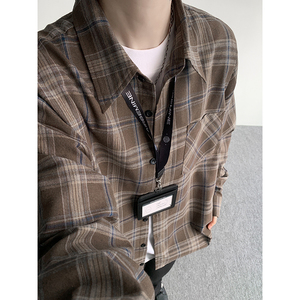 CR018`格子潮牌高街ins衬衫男女P38图片