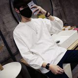 CC38简约拼接原宿风套头卫衣蝙蝠袖卫衣男P40白色，男装卫衣，电商A066