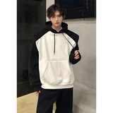 KT1003`套装假两件垫肩款ins潮流高级连帽卫衣男女卫衣P75裤子P48，男装休闲套装，电商A066