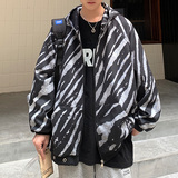 WS05宽松中性风大码港风ins卫衣外套男P6888灰色，女装短外套，电商A066