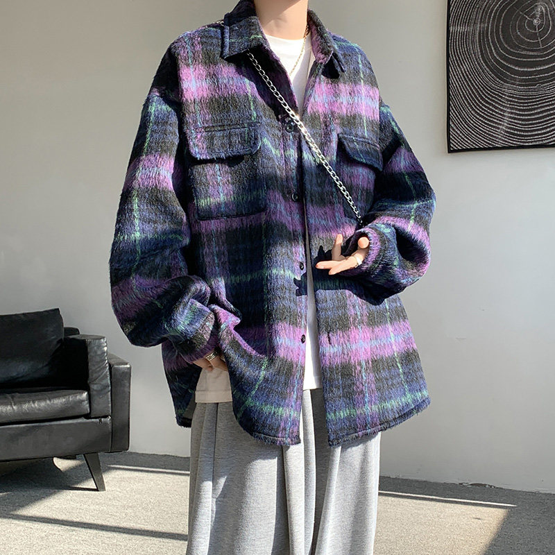 CT31宽松美拉德呢料外套男学生港味夹克P78,男装夹克,电商A066