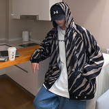 WS05宽松中性风大码港风ins卫衣外套男P6888咖啡色，女装短外套，电商A066