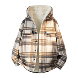 MH11`条纹ins加厚中长款羊羔毛呢料外套连帽棉衣棉服男P118，男装棉衣，电商A066