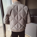 2308`休闲外套立领合身羽绒棉衣棉服男P115灰绿，男装棉衣，电商A066
