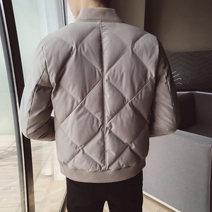 2308`休闲外套立领合身羽绒棉衣棉服男P115灰绿,美津浓羽绒服搭配衣服图片
