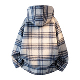 MH11`条纹ins加厚中长款羊羔毛呢料外套连帽棉衣棉服男P118，男装棉衣，电商A066