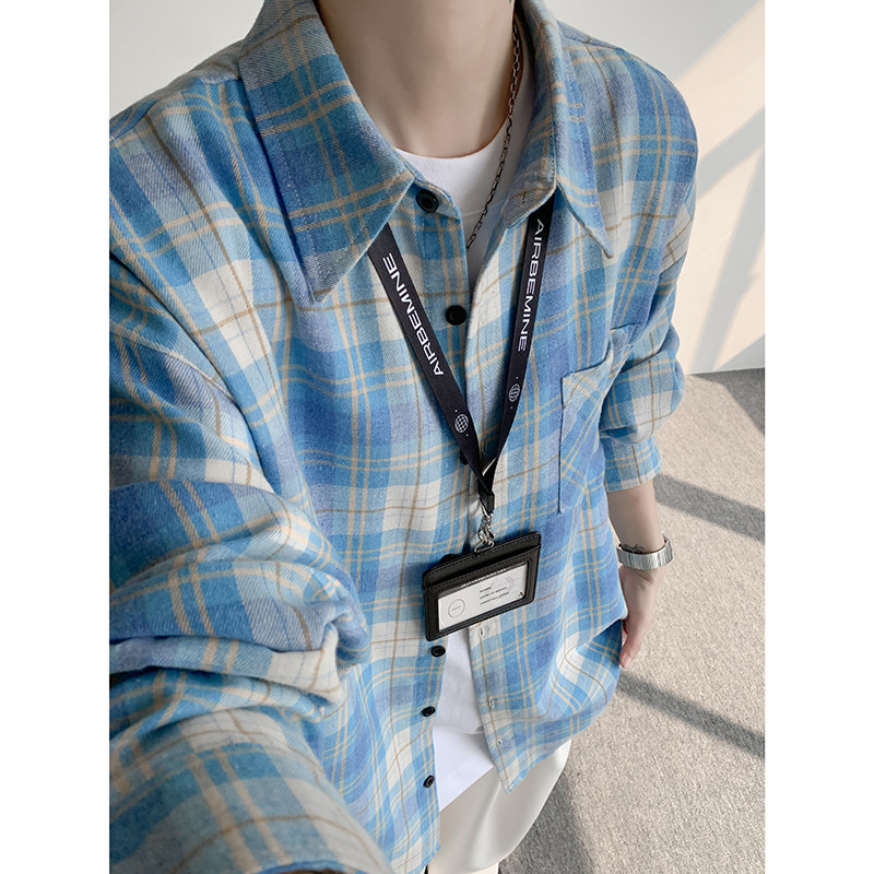 CR016`格子潮牌高街ins衬衫男女特价P28,男装衬衫,电商A066
