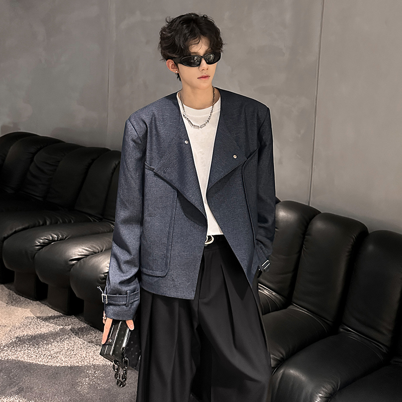 KT1035垫肩款立体剪裁秀场百搭休闲中式夹克外套男P108，男装夹克，电商A066