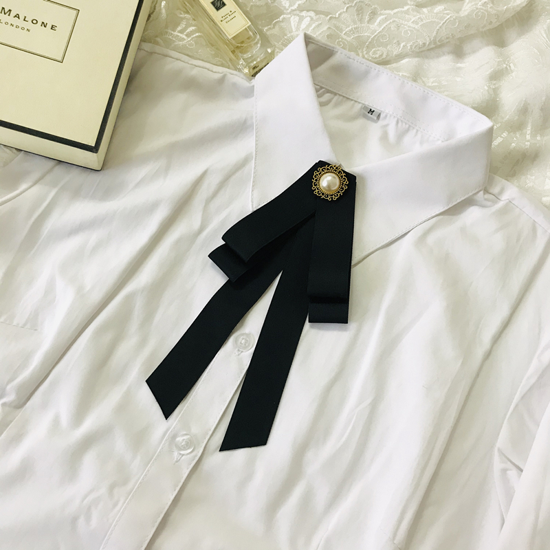 学院风纯色制服飘带领结