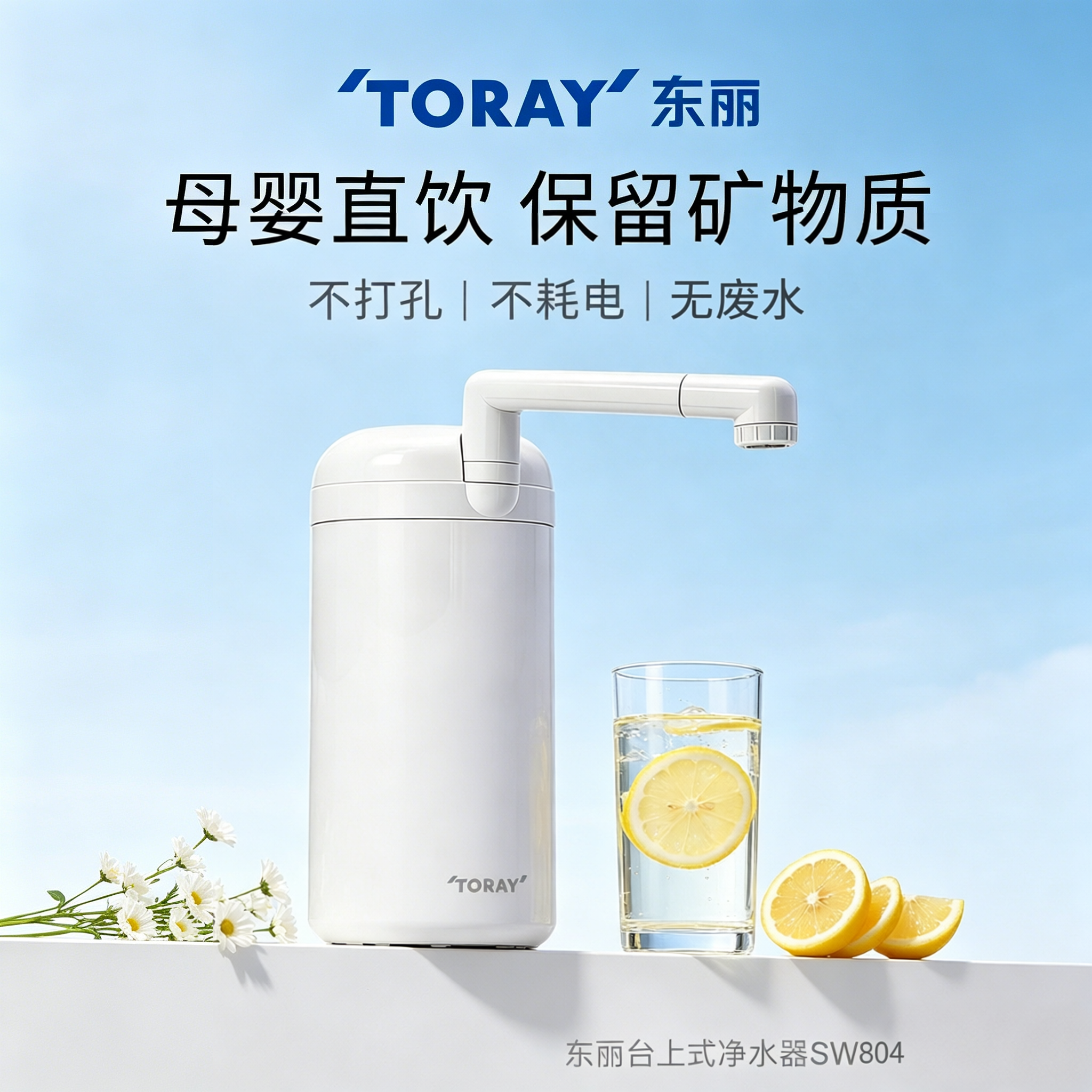 TORAY日本东丽台上式净水器直饮家用厨房SW804J自来水龙头过滤器