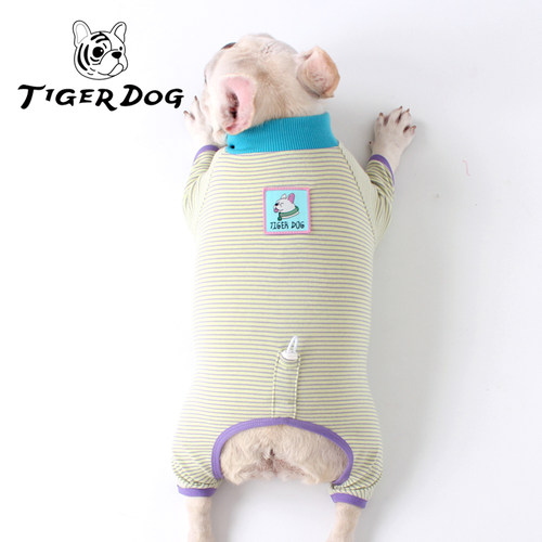 TIGERDOG宠物四脚衣棉精梳棉秋冬狗狗法斗巴哥短胖狗打底条纹衫
