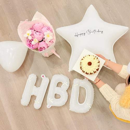 ins大号白色五角星生日气球
