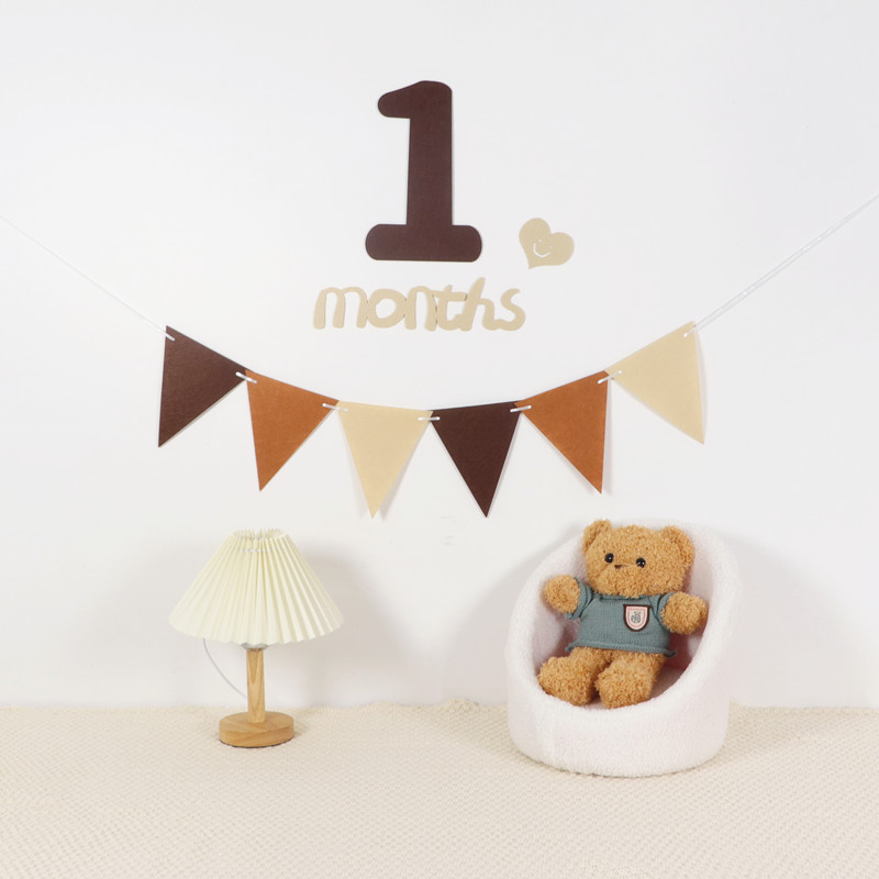 ins风宝宝百天满月布置装饰品简约100天纪念日男孩女孩背景墙拍照