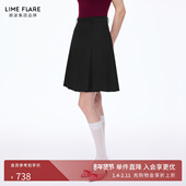 朗姿莱茵福莱尔法式 设计感别致百褶裙裤 高腰显瘦A字半身裙26春新