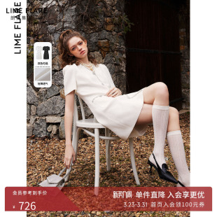 高级感V领修身 新款 别致 温柔连衣裙夏季 莱茵福莱尔小香风法式