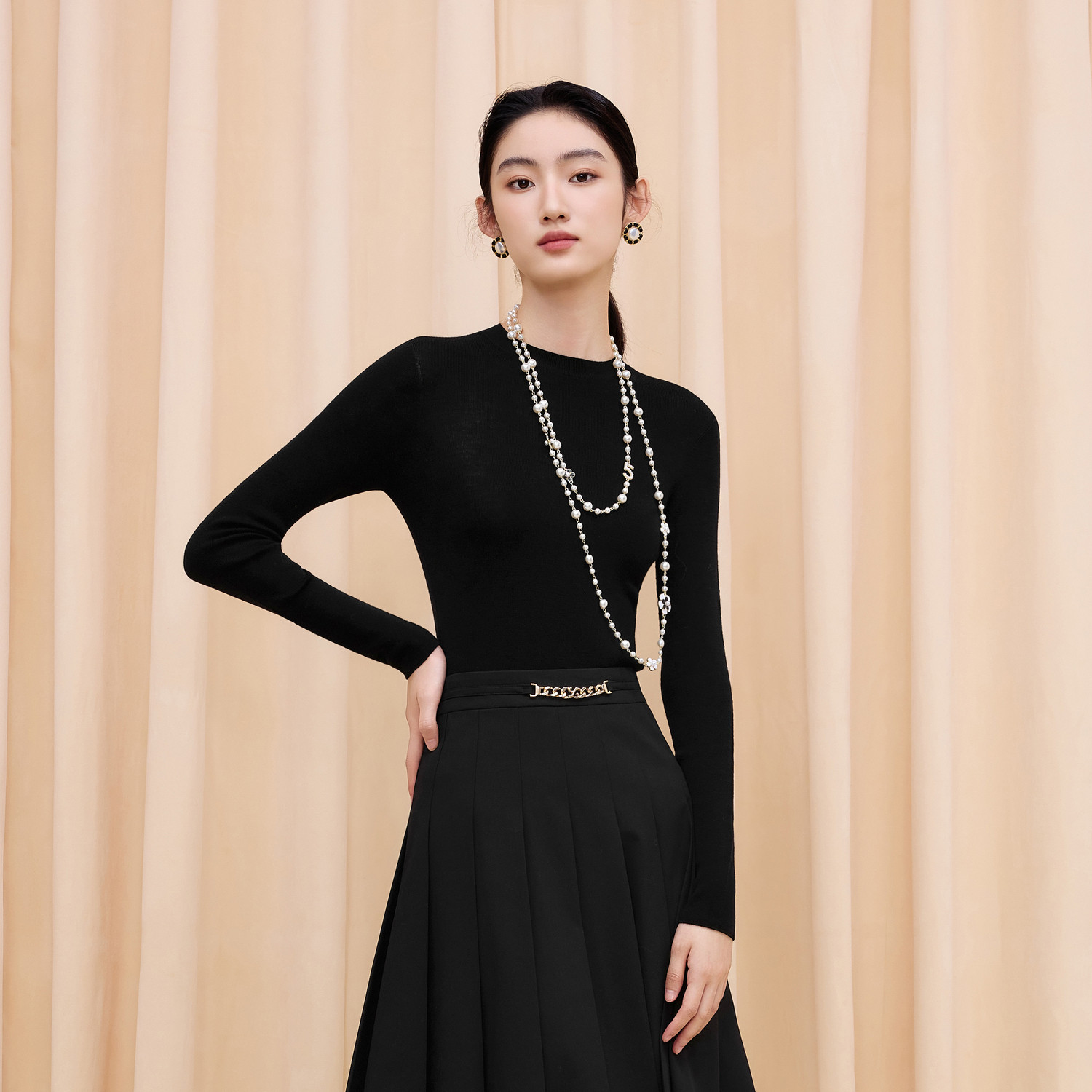 【可机洗】针织绵羊毛打底衫女