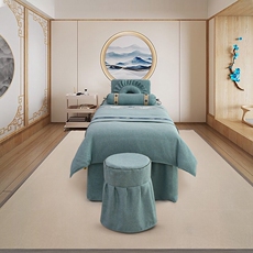 покрывало 简约美容床罩四件套高档轻奢美容院按摩床洗头床带洞四季通用床套