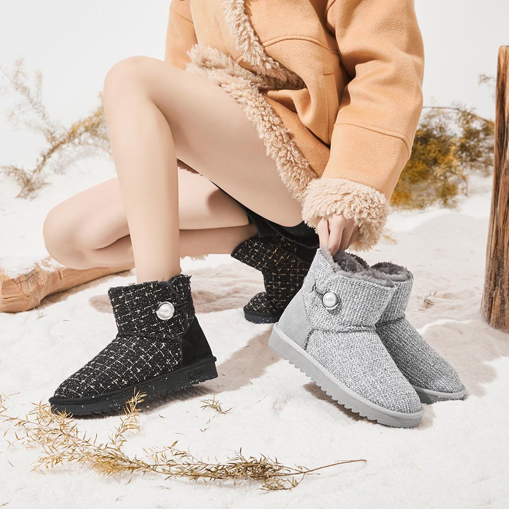 阿比让时尚加厚小香风保暖雪地靴
