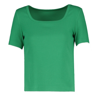 逸阳冰丝方领短袖女2023夏季薄款优可丝t恤弹力内搭半袖短款上衣