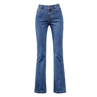 逸阳复古喇叭牛仔裤女2026秋季新款修身高弹显瘦小个子微喇裤子