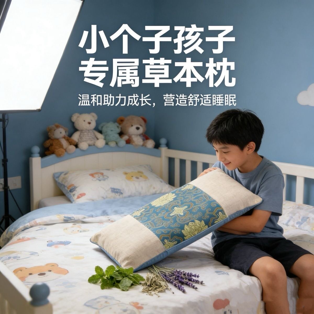 小个子儿童专属草本枕 温和助力孩子成长 营造舒适睡眠 可拆洗