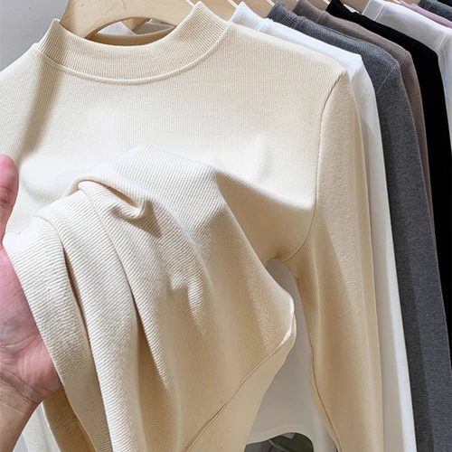 女童秋冬长袖T恤半高领上衣