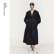 棉感V领绣花黑色外套半身裙女 AUM噢姆2026年春季 轻松套装 新款