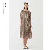 新款 AUM噢姆2025年夏季 桑蚕丝宽松连衣裙休闲长裙女 商场同款