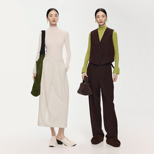 大秀同款 打底衫 AUM噢姆2025年冬季 无缝针织羊毛修身 上衣 新款