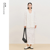 淡人提花剪花西装 AUM噢姆夏季 上衣半身裙 轻松套装