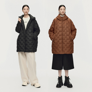 休闲立领连帽中长款 新款 AUM噢姆2025年冬季 羽绒服女 轻量羽绒