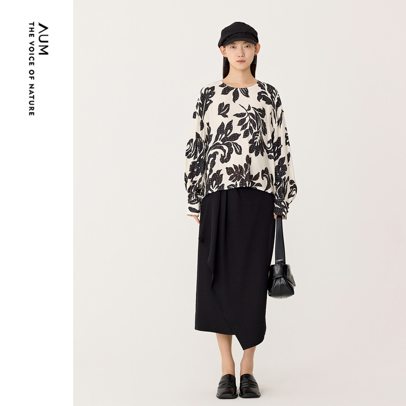 新年系列AUM真丝长袖上衣