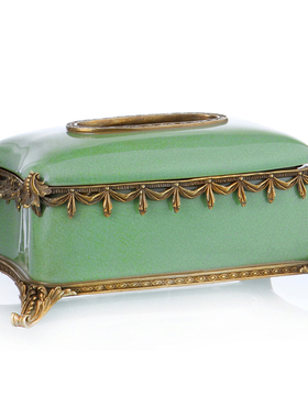 蒂高美居欧式饰品纸巾盒摆件样板房软装客厅餐巾盒 83-859G