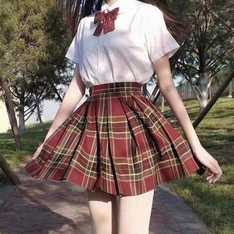 日系合集正统jk格裙中牌学生