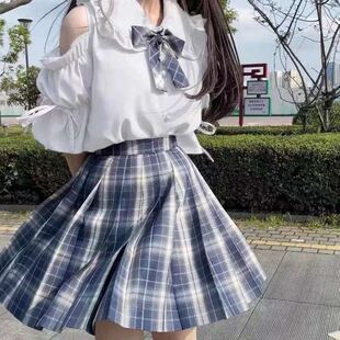 日系少女学院娃娃领jk制服洛丽塔内搭喇叭袖露肩短袖衬衫女上衣夏