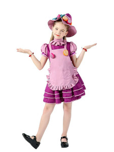万圣节服装 儿童cosplay游戏角色服装糖果女巫璐璐紫色蛋糕连衣裙