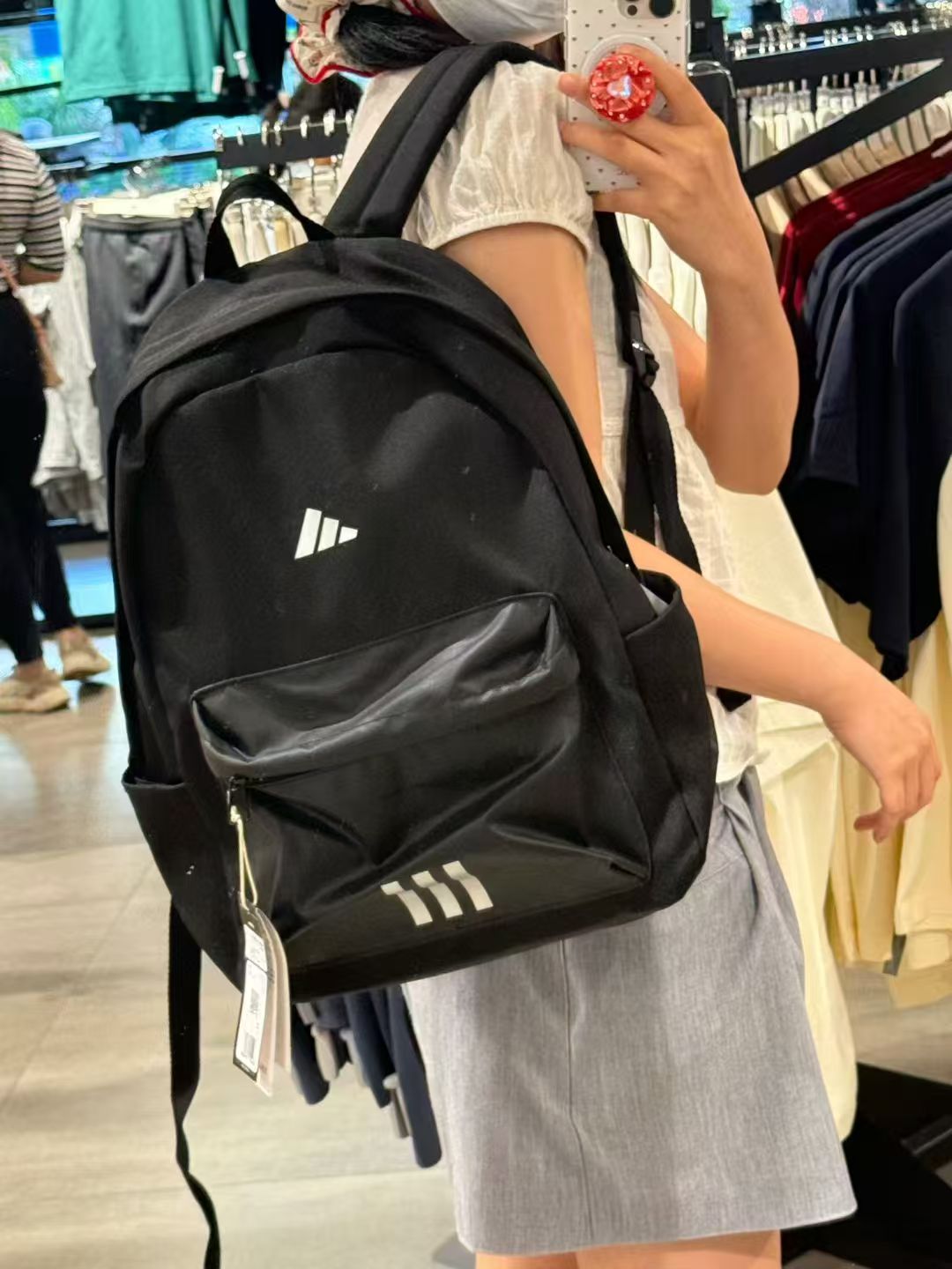 adidas 大容量实用运动休闲双肩男女同款情侣款黑色KA2288