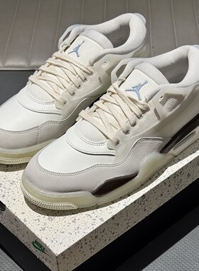 Air Jordan 4 减震耐磨 低帮 生活休闲鞋 男款 米白色IB8857-141