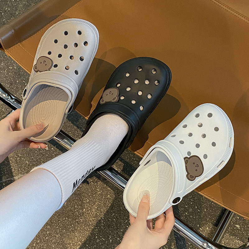 ins潮包头洞洞鞋女夏潮外穿休闲