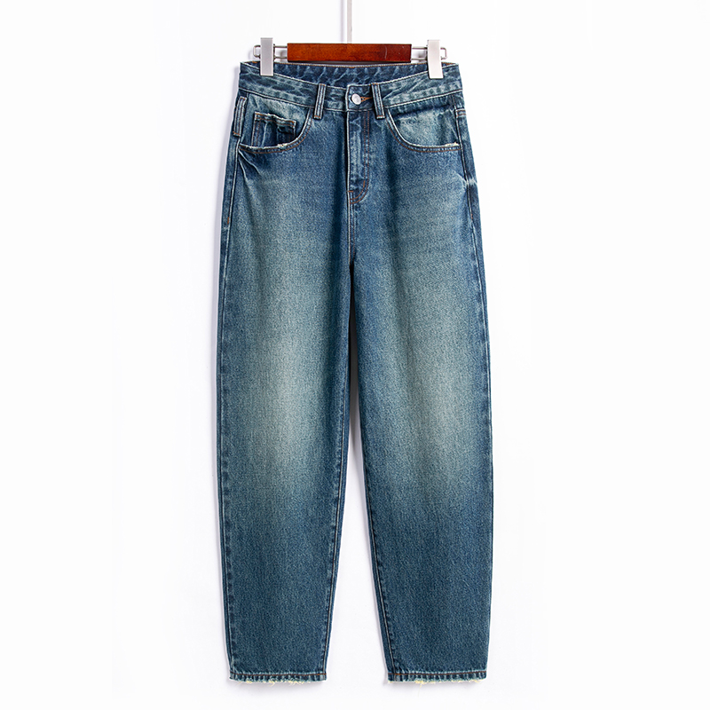 哈伦牛仔裤女老爹萝卜长裤