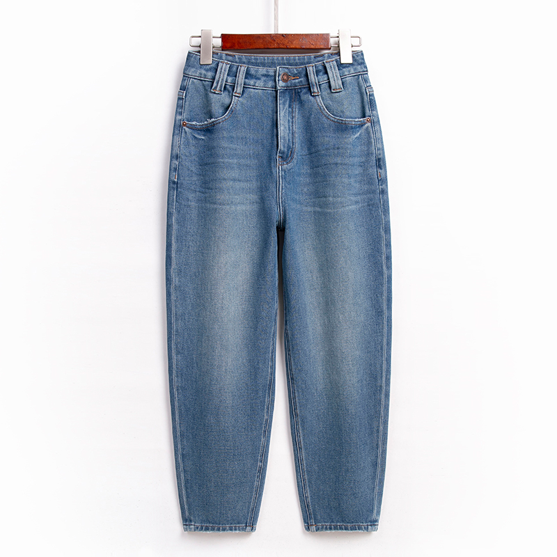 哈伦牛仔裤女小个子老爹萝卜裤