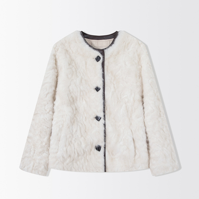 环保皮草外套女皮毛一体大衣