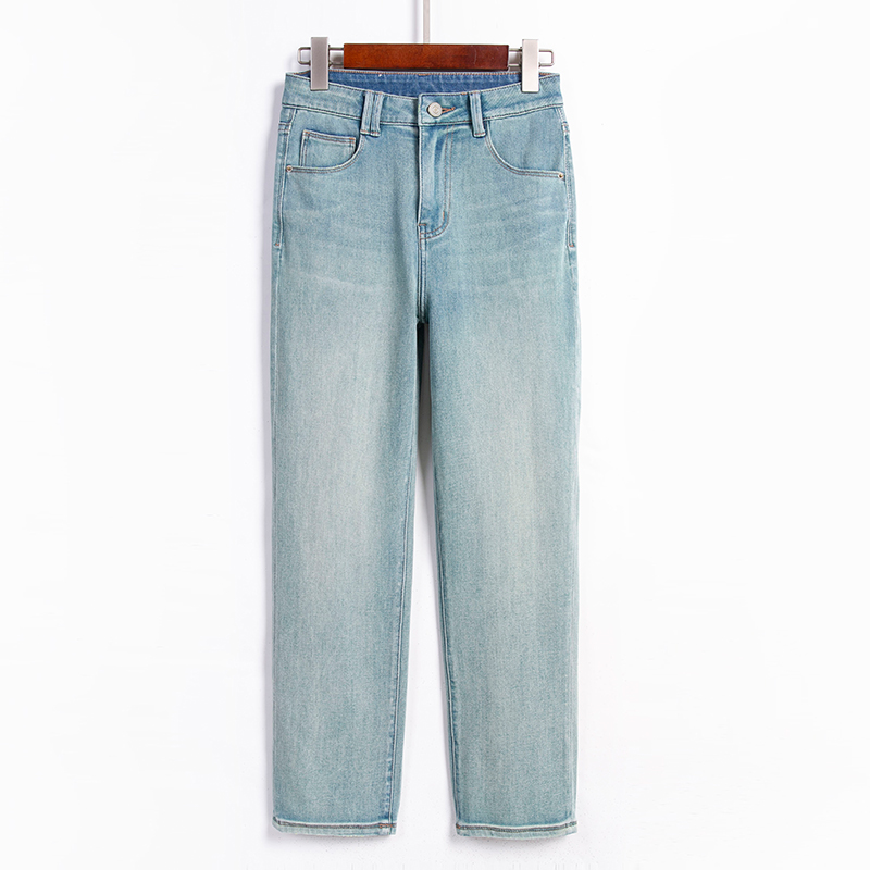 直筒牛仔裤女小个子法棍烟管裤