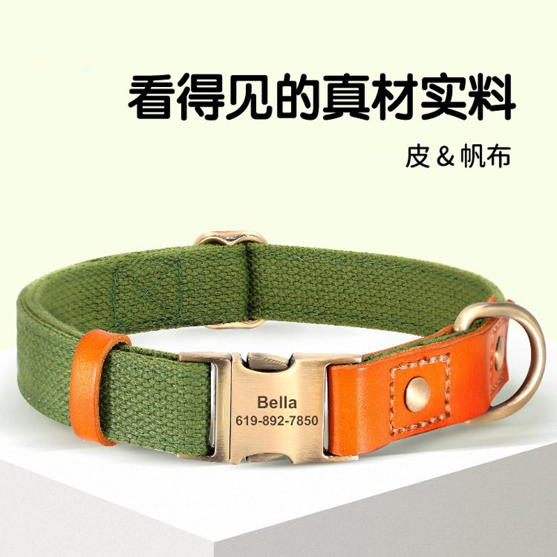 刻字防丢小型犬项圈脖圈
