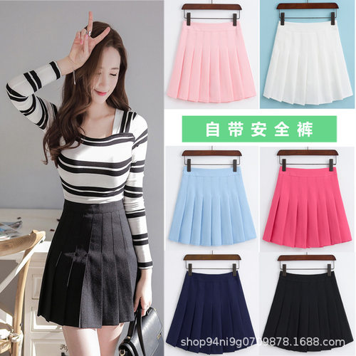 外贸亚马逊女装夏季新款百褶裙显瘦高腰半身短裙女pleated skirt