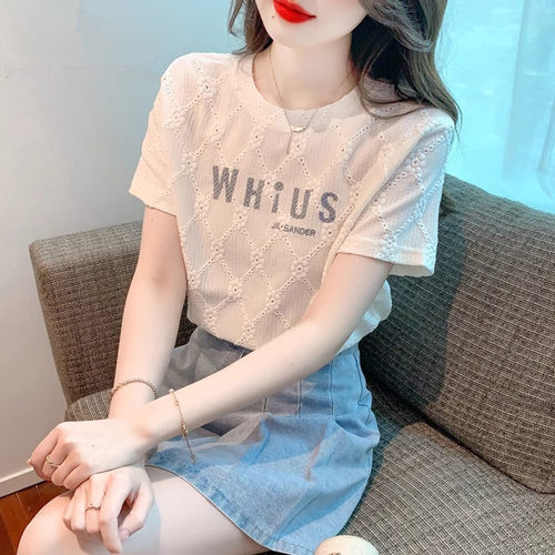 短袖t恤女修身薄款高级感百搭