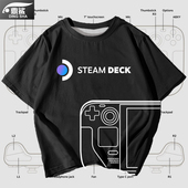 Steam 体恤 男女半截袖 Deck掌机游戏机蒸汽甲板冰丝速干短袖 t恤衫