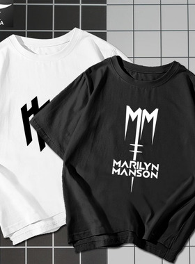 Marilyn Manson玛丽莲曼森欧美哥特金属摇滚乐队短袖t恤衫男半袖