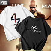 PS4杀手47游戏hitman短袖 体恤上衣服 夏装 t恤衫 男女学生纯棉半截袖